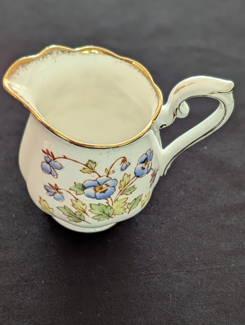 Royal Albert Blue Floral Creamer with Gold Trim